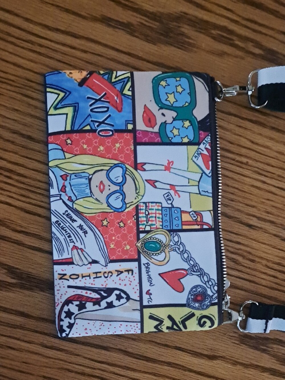 Brighton Blue Chain Comic Strip Pattern Purse - Picture 3 of 6
